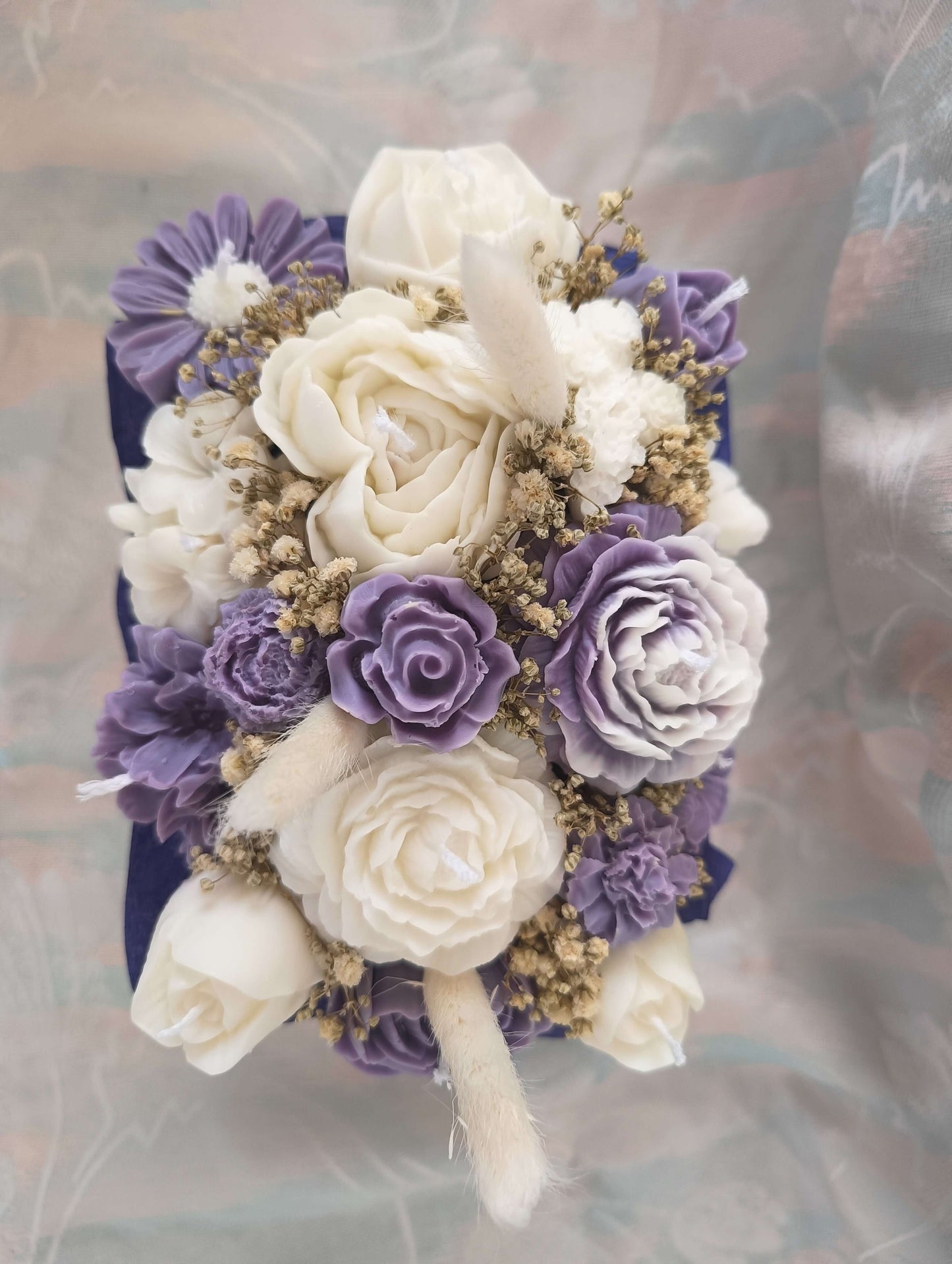 Ramo de velas artesanales en elegante bolsita con asa – 100% cera de soja