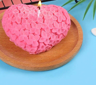 Vela en forma de corazón – 100% cera de soja, hecha a mano