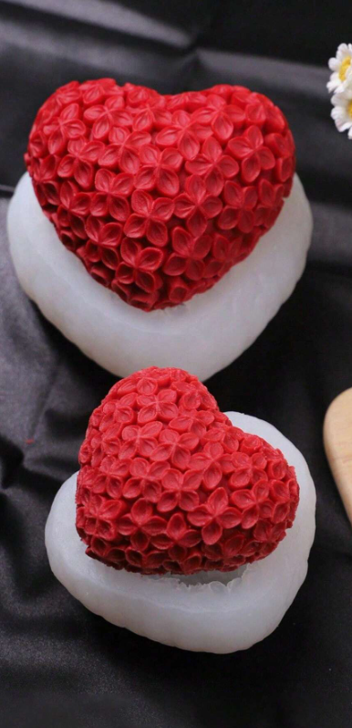 Vela en forma de corazón – 100% cera de soja, hecha a mano