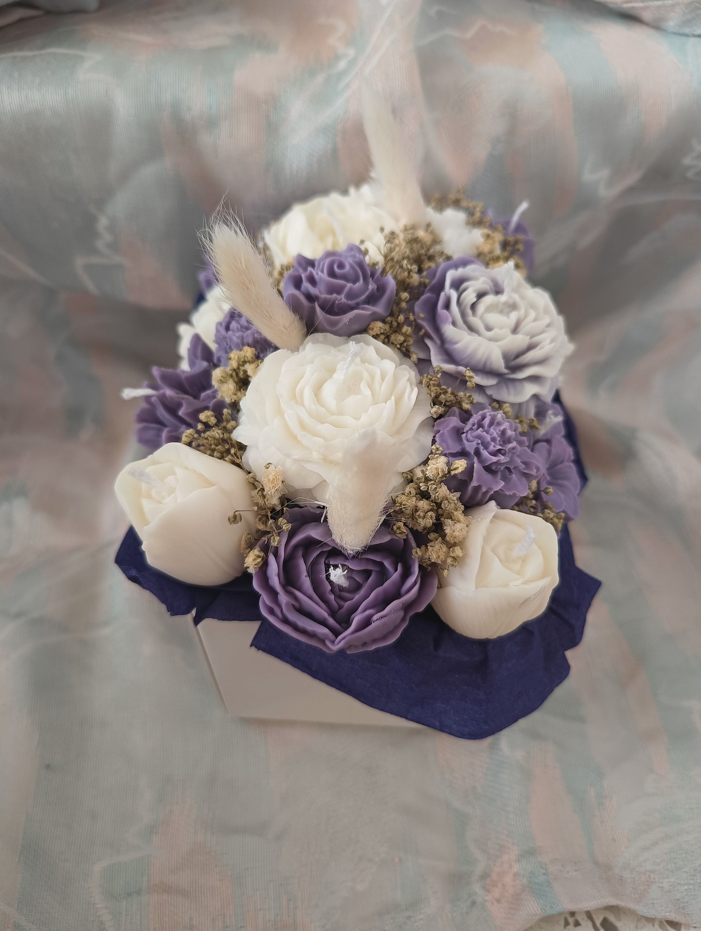 Ramo de velas artesanales en elegante bolsita con asa – 100% cera de soja