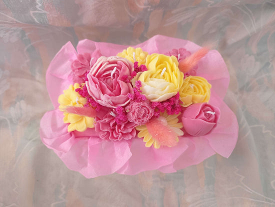 Ramo de velas artesanales en elegante bolsita con asa – 100% cera de soja