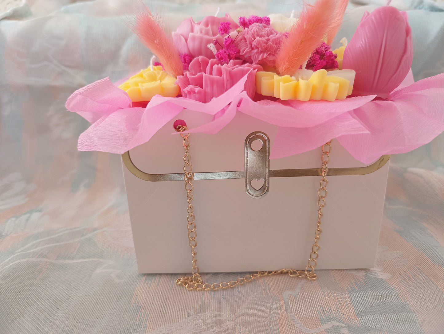 Ramo de velas artesanales en elegante bolsita con asa – 100% cera de soja