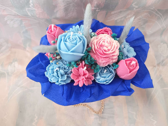 Ramo de velas artesanales en elegante bolsita con asa – 100% cera de soja