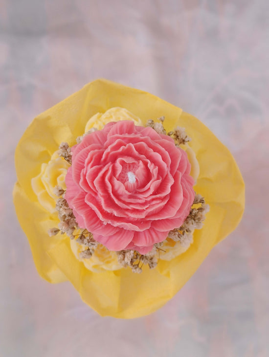 Ramo de velas artesanales en caja cilíndrica – 100% cera de soja