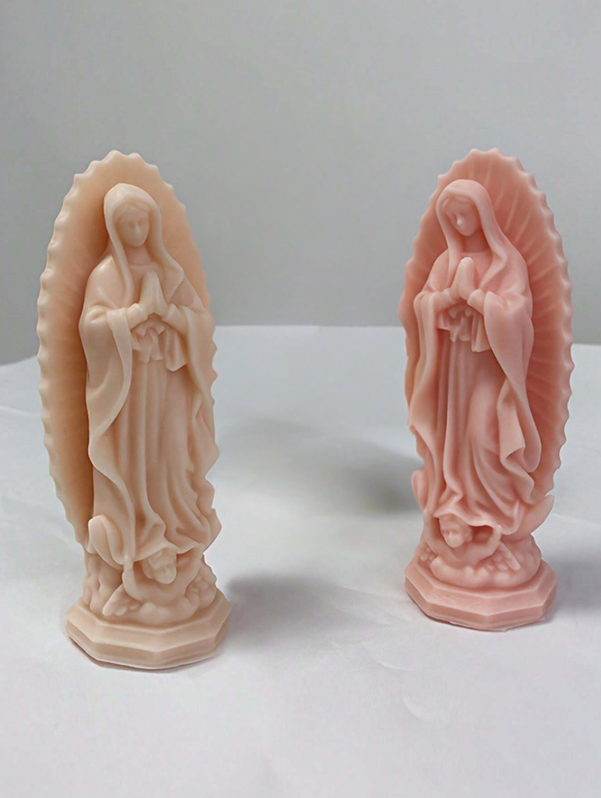 Vela espiritual de mujer en oración – 100% cera de soja, hecha a mano