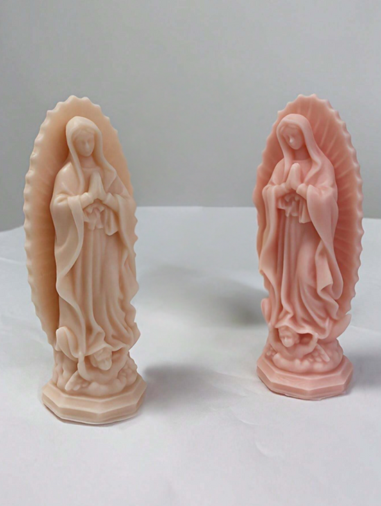 Vela espiritual de mujer en oración – 100% cera de soja, hecha a mano